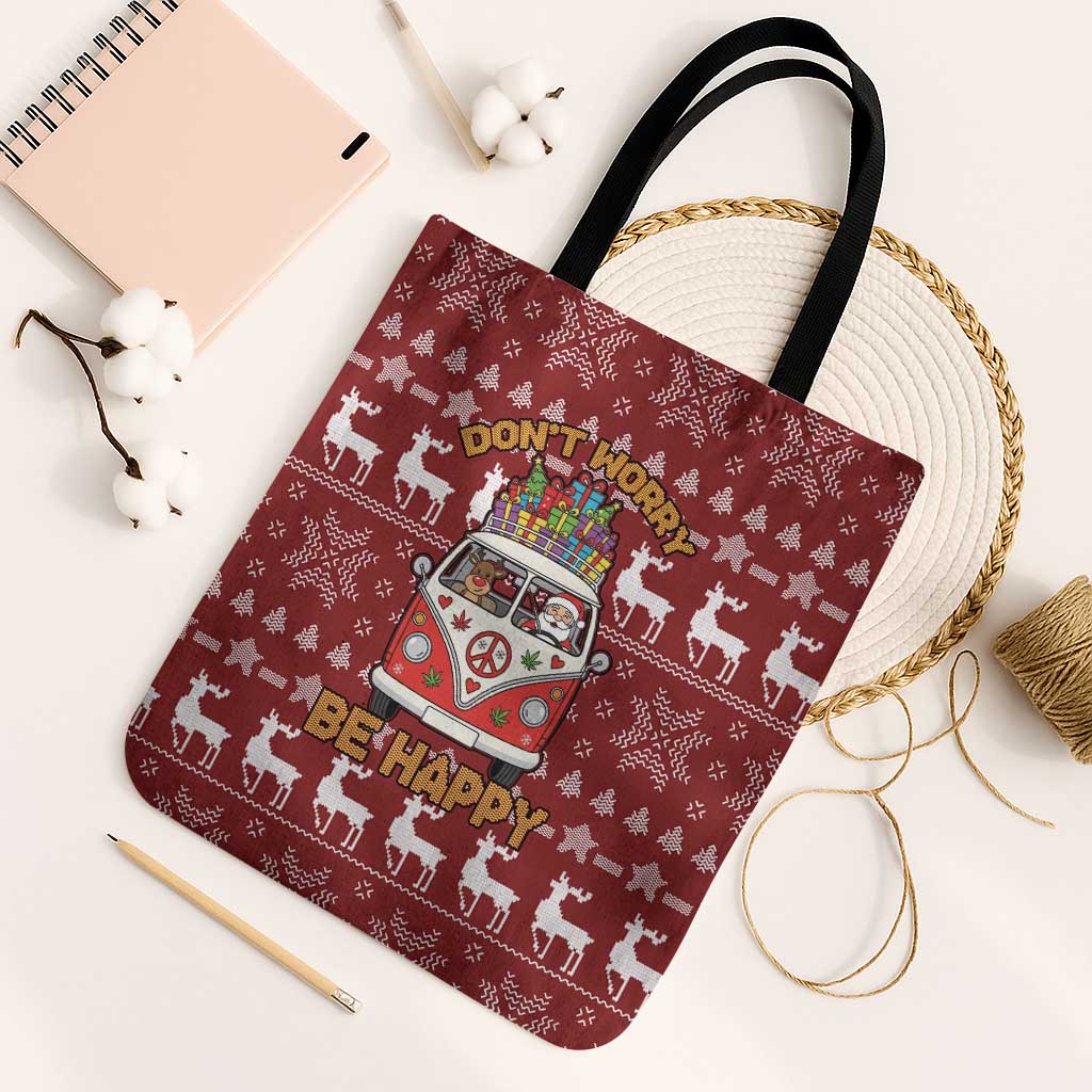 Hippie Car Santa Claus Christmas Tote Bag Xmas Holiday Patterns - Wonder Print Shop
