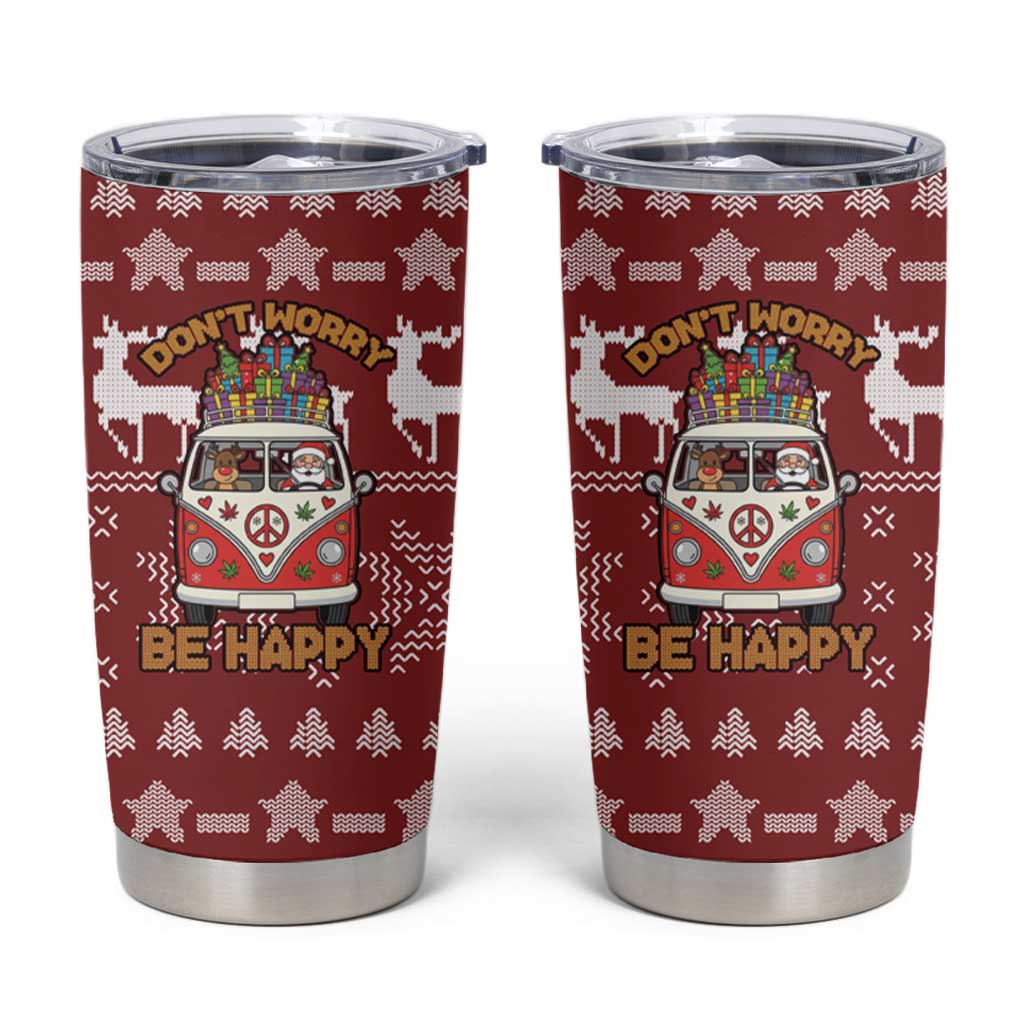 Hippie Car Santa Claus Christmas Tumbler Cup Xmas Holiday Patterns - Wonder Print Shop