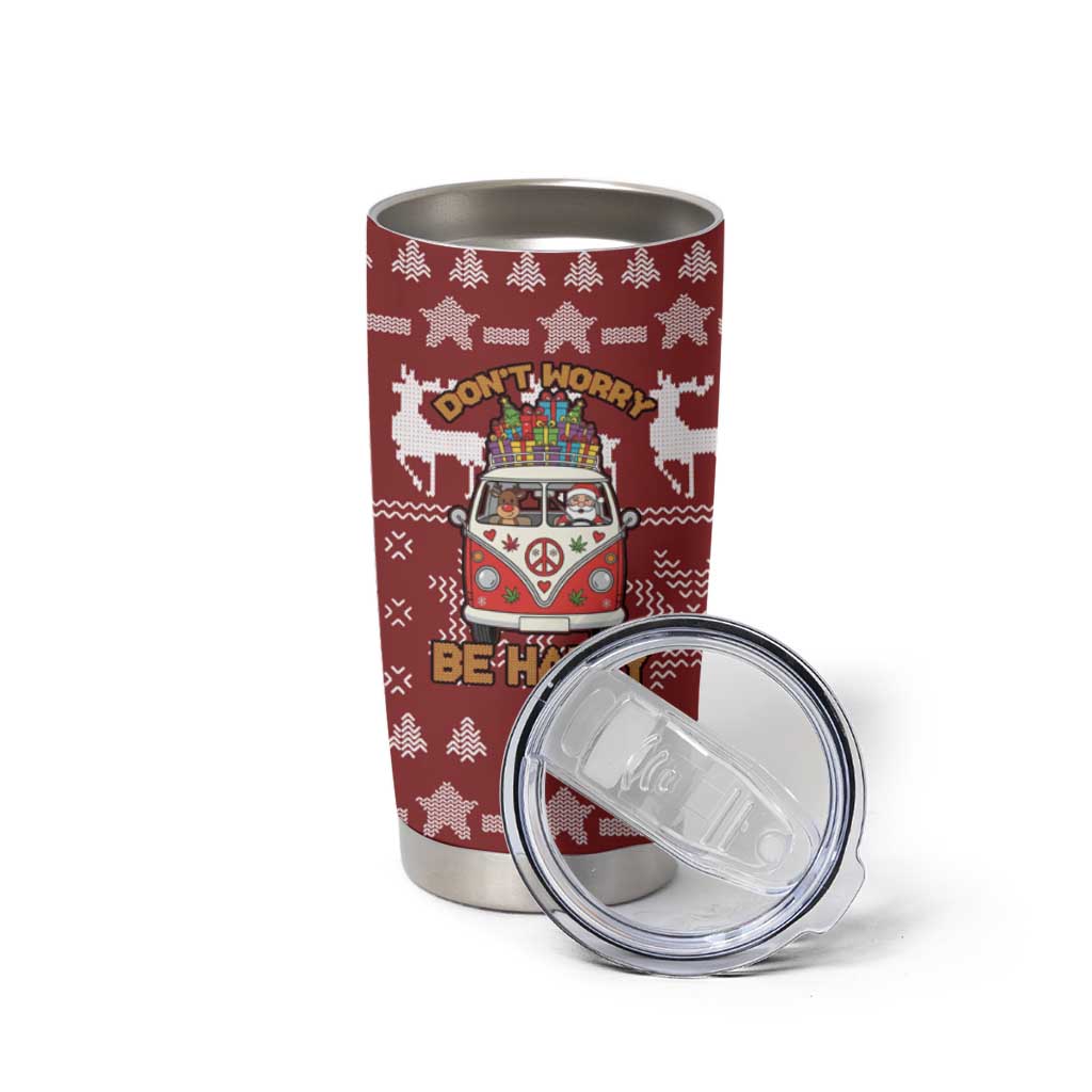 Hippie Car Santa Claus Christmas Tumbler Cup Xmas Holiday Patterns - Wonder Print Shop