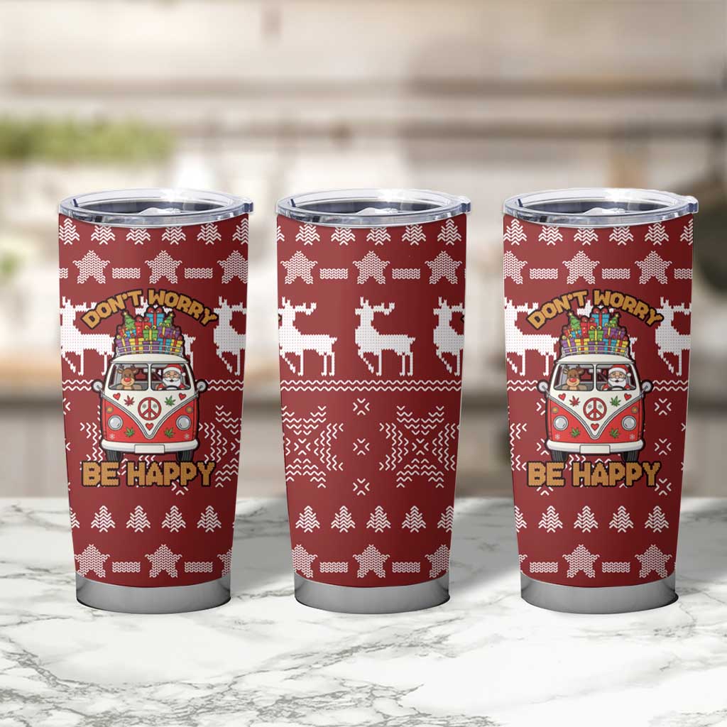 Hippie Car Santa Claus Christmas Tumbler Cup Xmas Holiday Patterns - Wonder Print Shop