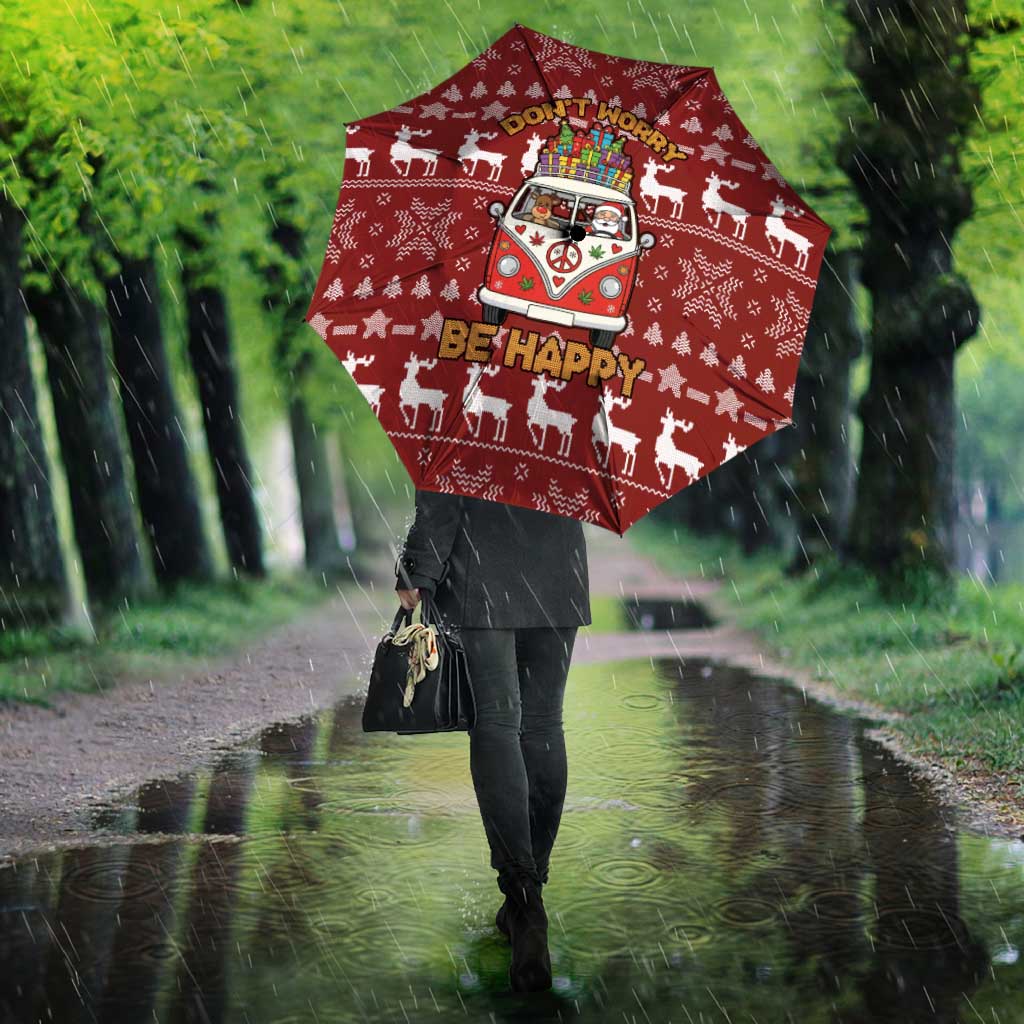 Hippie Car Santa Claus Christmas Umbrella Xmas Holiday Patterns - Wonder Print Shop