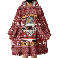 Hippie Car Santa Claus Christmas Wearable Blanket Hoodie Xmas Holiday Patterns - Wonder Print Shop