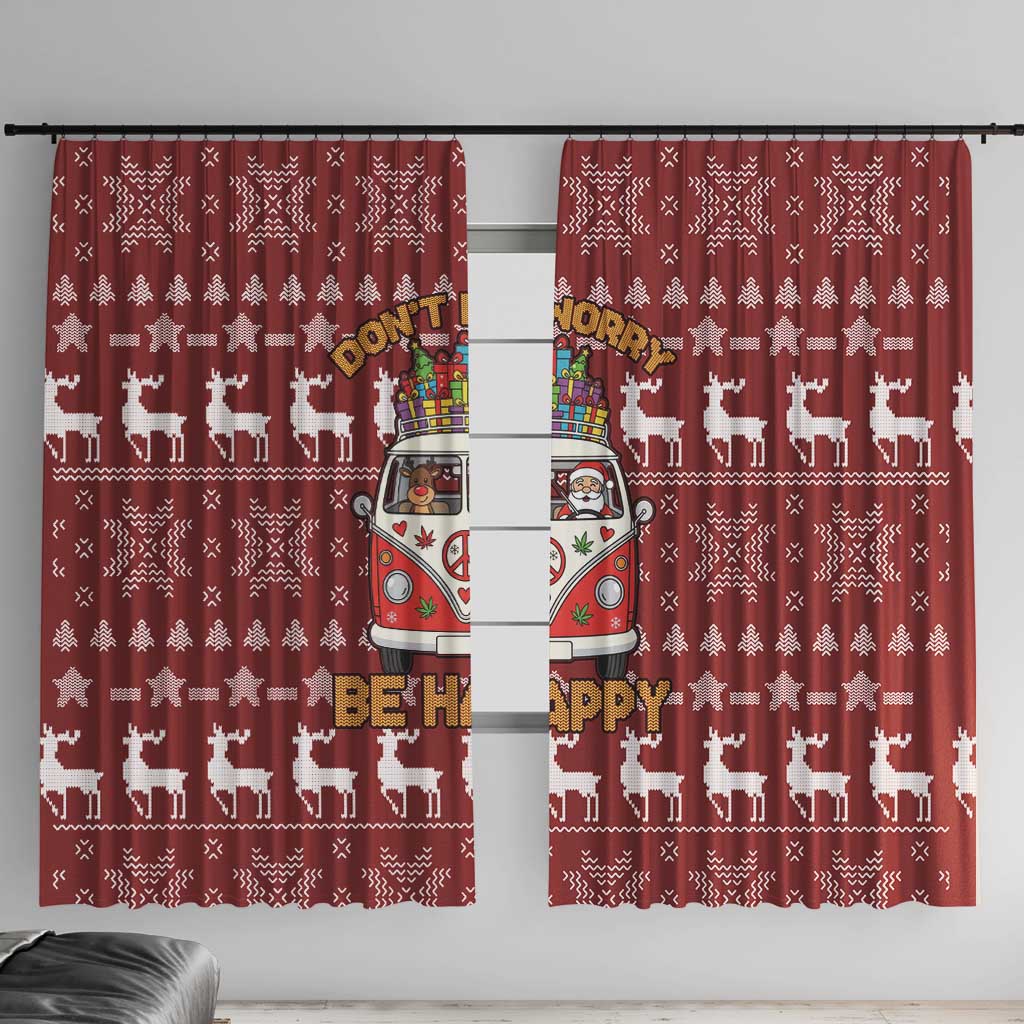 Hippie Car Santa Claus Christmas Window Curtain Xmas Holiday Patterns - Wonder Print Shop