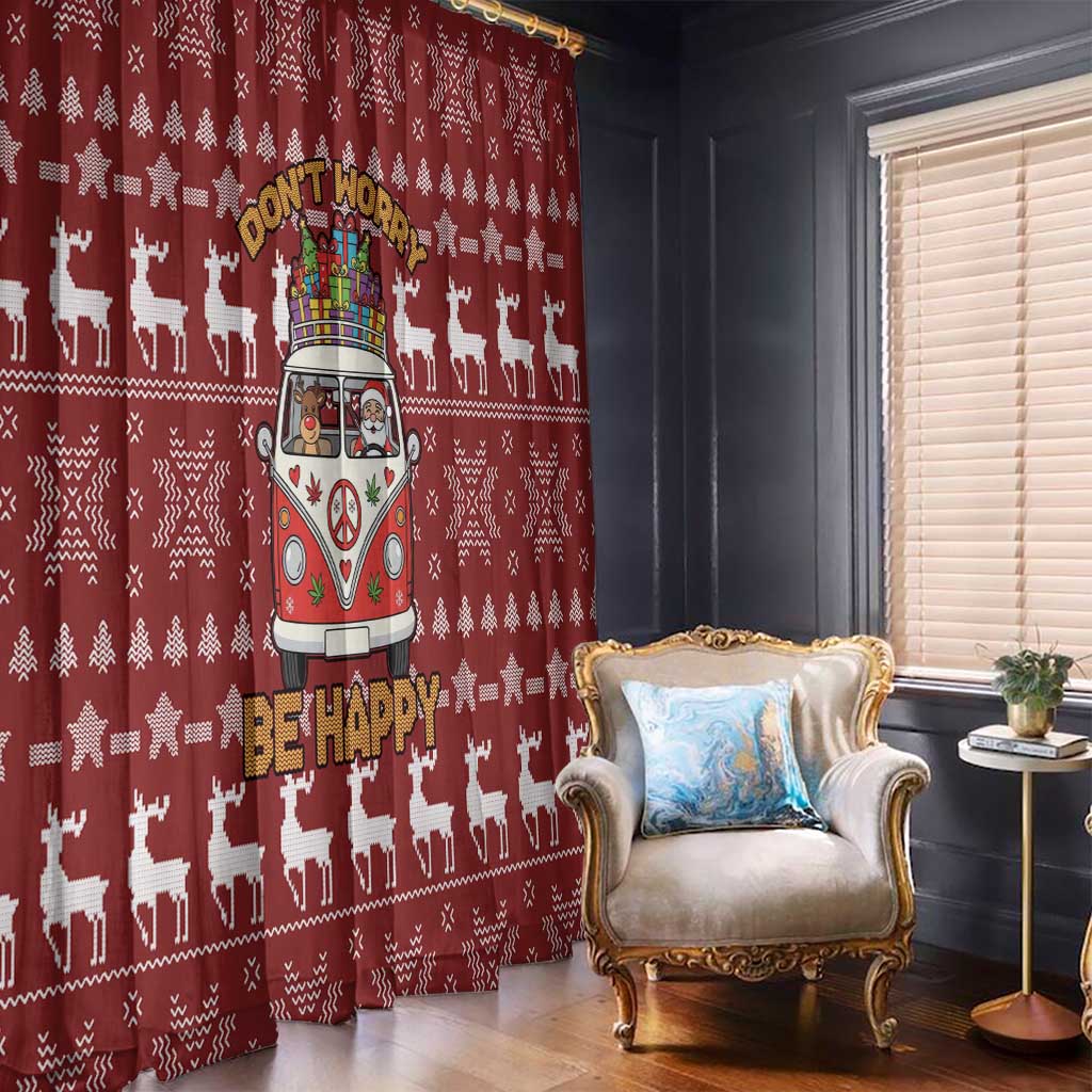 Hippie Car Santa Claus Christmas Window Curtain Xmas Holiday Patterns - Wonder Print Shop