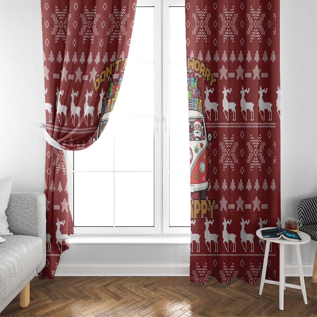 Hippie Car Santa Claus Christmas Window Curtain Xmas Holiday Patterns - Wonder Print Shop