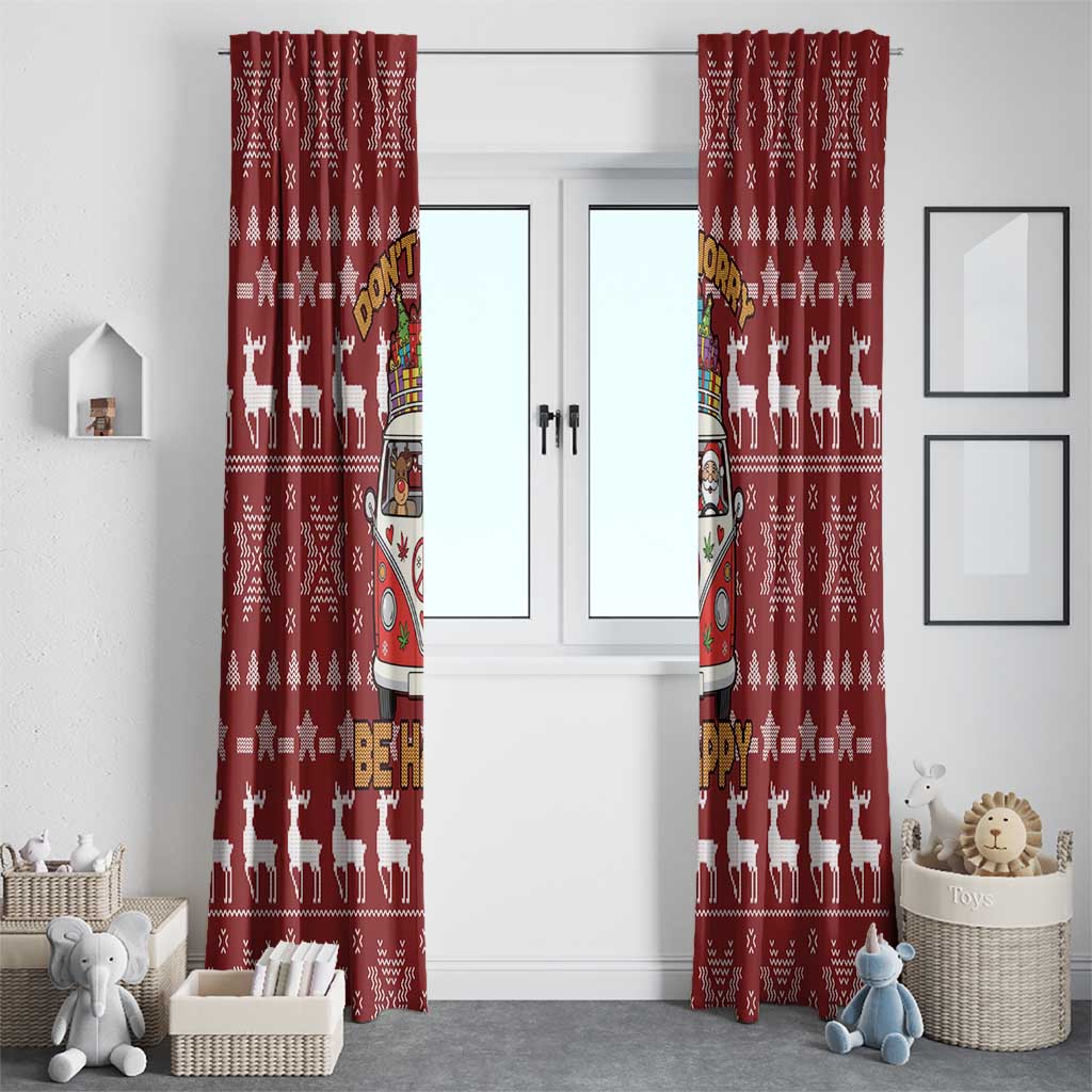 Hippie Car Santa Claus Christmas Window Curtain Xmas Holiday Patterns - Wonder Print Shop
