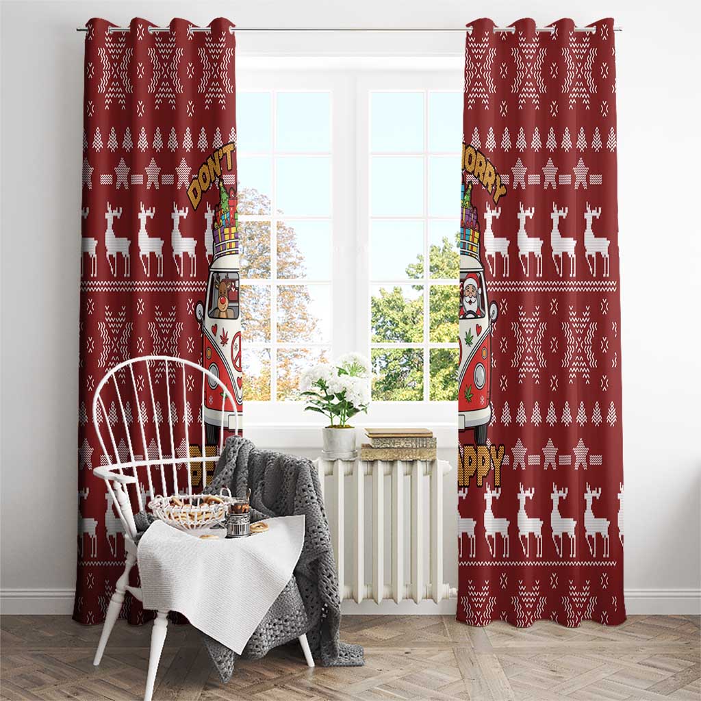 Hippie Car Santa Claus Christmas Window Curtain Xmas Holiday Patterns - Wonder Print Shop