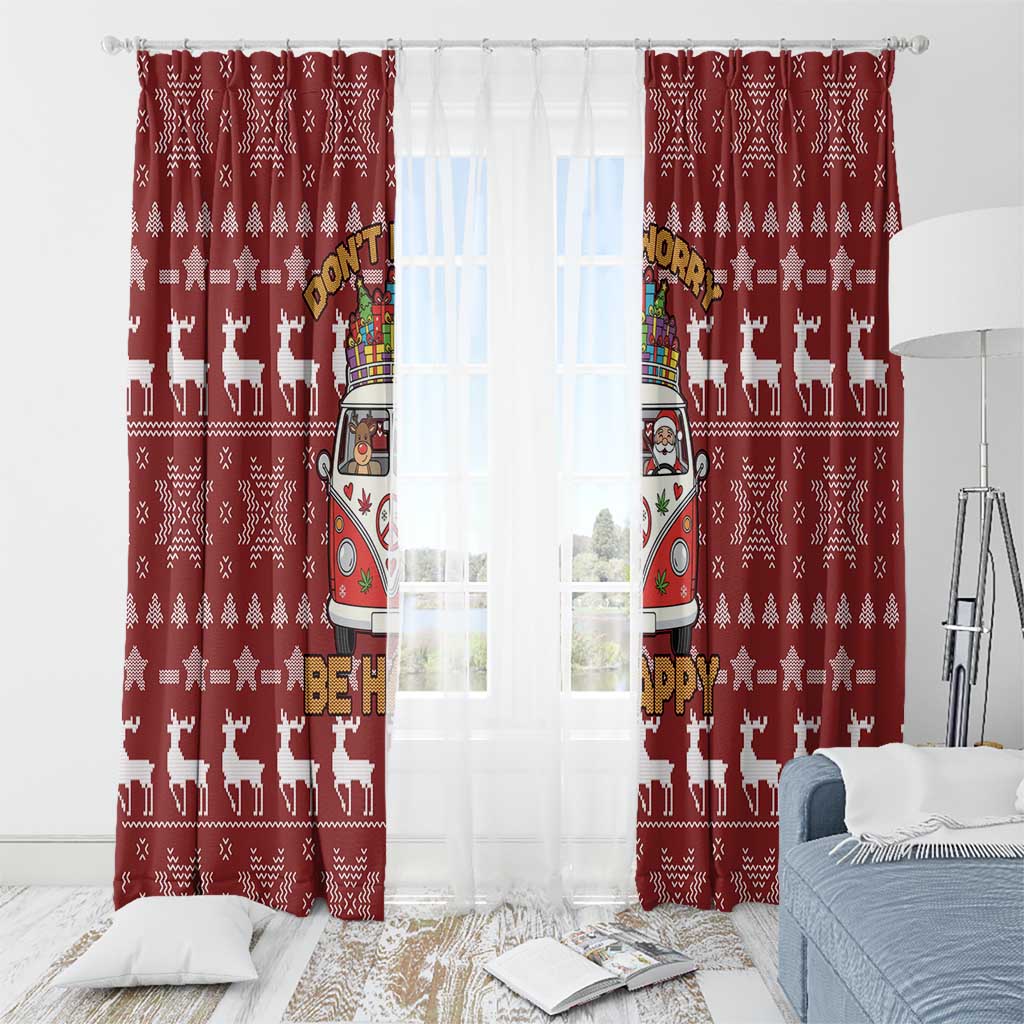 Hippie Car Santa Claus Christmas Window Curtain Xmas Holiday Patterns - Wonder Print Shop