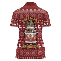 Hippie Car Santa Claus Christmas Women Polo Shirt Xmas Holiday Patterns - Wonder Print Shop