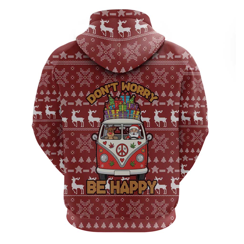 Hippie Car Santa Claus Christmas Zip Hoodie Xmas Holiday Patterns - Wonder Print Shop