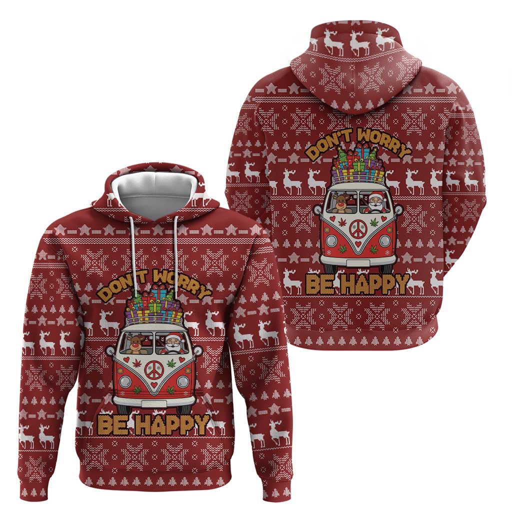 Hippie Car Santa Claus Christmas Zip Hoodie Xmas Holiday Patterns - Wonder Print Shop