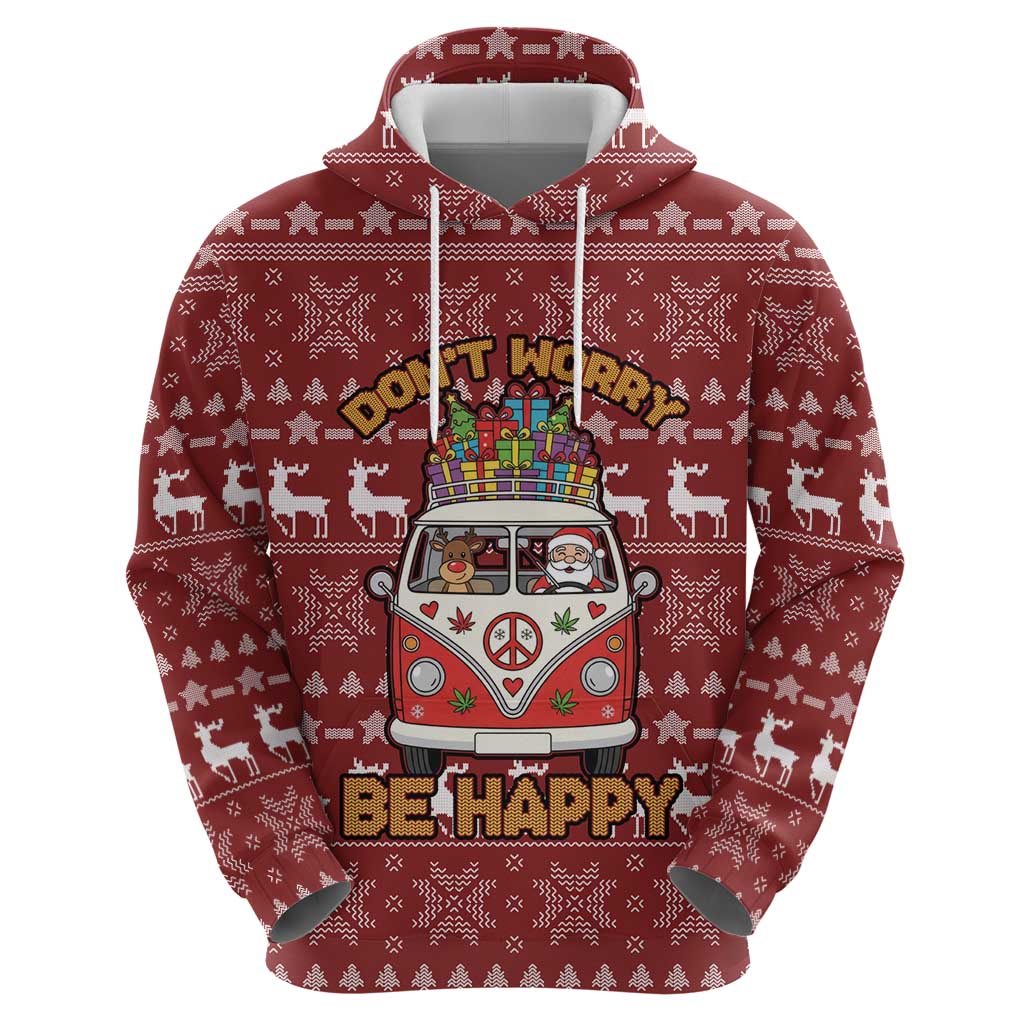 Hippie Car Santa Claus Christmas Zip Hoodie Xmas Holiday Patterns - Wonder Print Shop