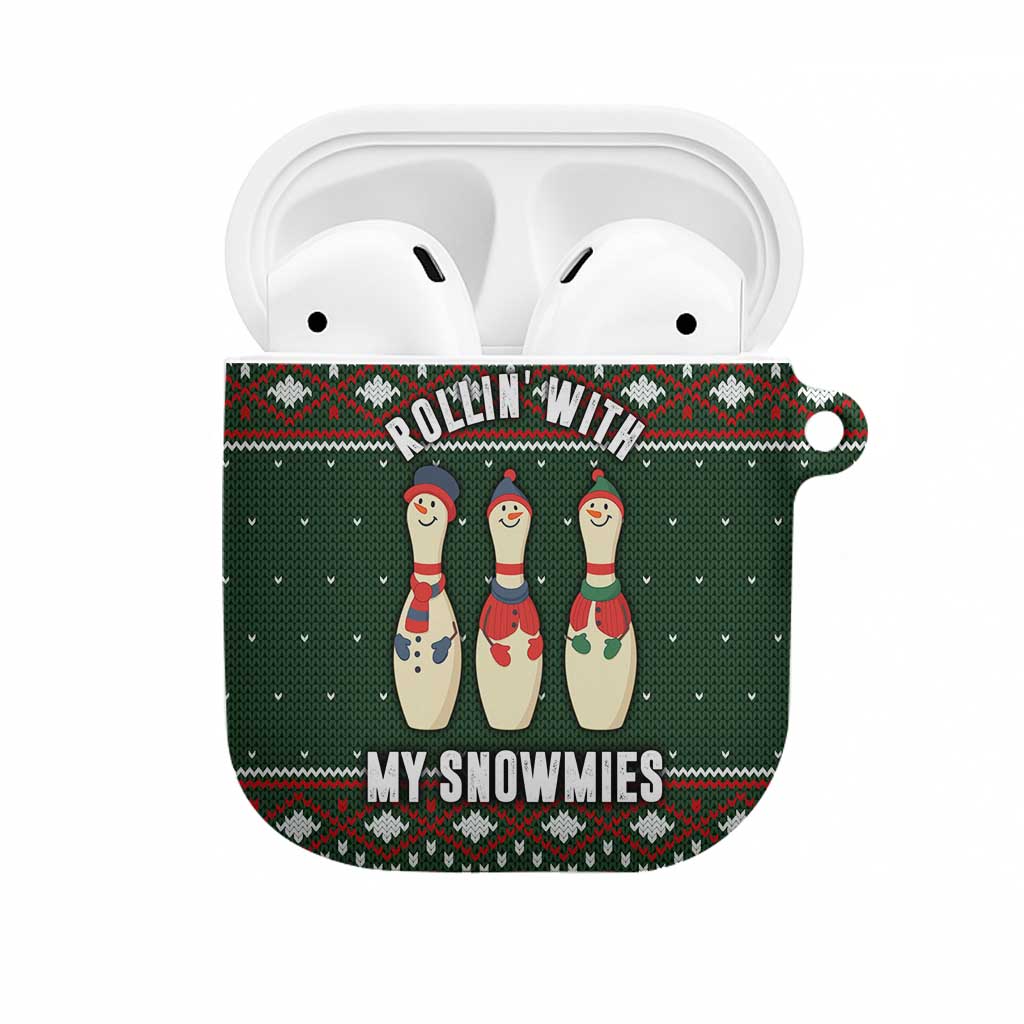Christmas Bowling Rollin With My Snowmies AirPods Case Xmas Holiday Patterns - Wonder Print Shop