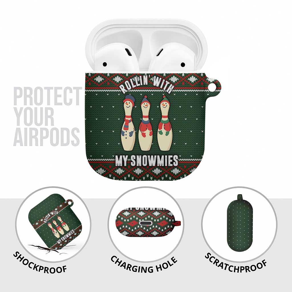 Christmas Bowling Rollin With My Snowmies AirPods Case Xmas Holiday Patterns - Wonder Print Shop