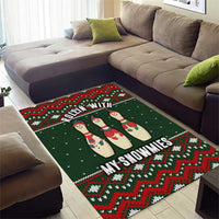 Christmas Bowling Rollin With My Snowmies Area Rug Xmas Holiday Patterns - Wonder Print Shop