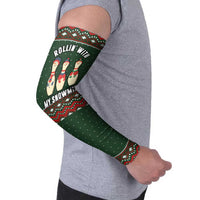 Christmas Bowling Rollin With My Snowmies Arm Sleeves Xmas Holiday Patterns - Wonder Print Shop