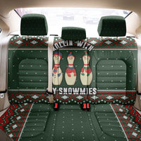 Christmas Bowling Rollin With My Snowmies Back Car Seat Cover Xmas Holiday Patterns - Wonder Print Shop