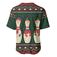 Christmas Bowling Rollin With My Snowmies Baseball Jersey Xmas Holiday Patterns - Wonder Print Shop