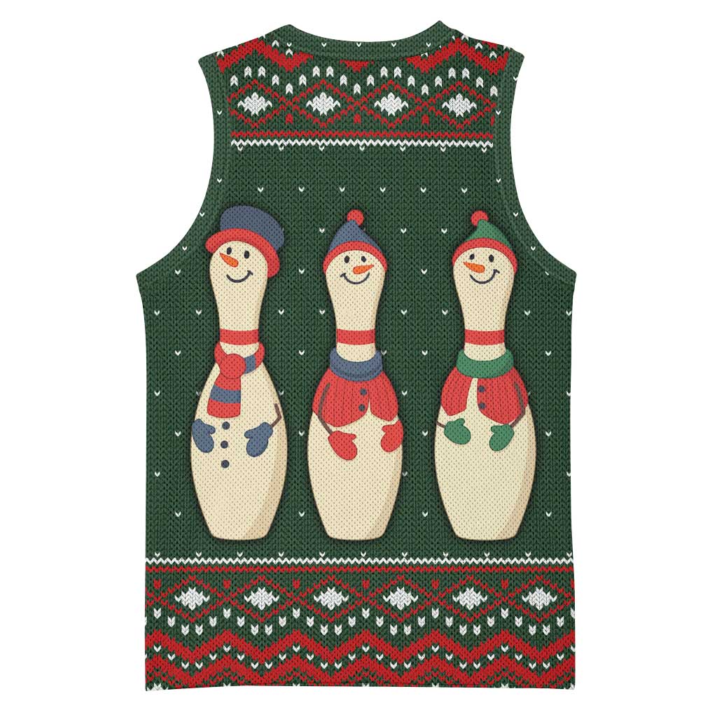 Christmas Bowling Rollin With My Snowmies Basketball Jersey Xmas Holiday Patterns - Wonder Print Shop