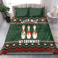 Christmas Bowling Rollin With My Snowmies Bedding Set Xmas Holiday Patterns - Wonder Print Shop