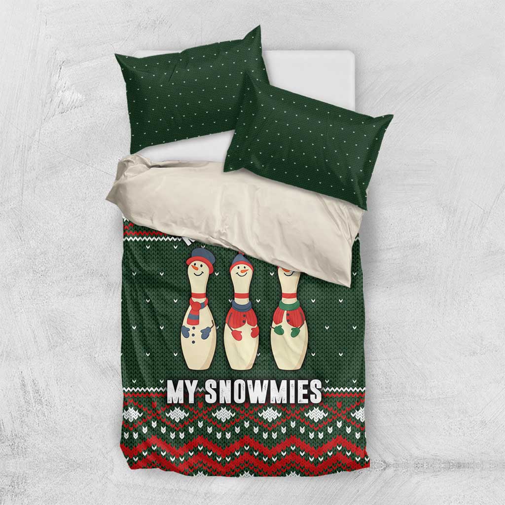 Christmas Bowling Rollin With My Snowmies Bedding Set Xmas Holiday Patterns - Wonder Print Shop
