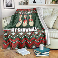 Christmas Bowling Rollin With My Snowmies Blanket Xmas Holiday Patterns - Wonder Print Shop