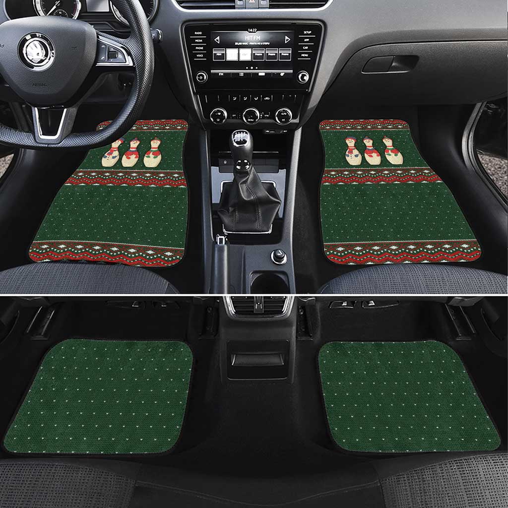 Christmas Bowling Rollin With My Snowmies Car Mats Xmas Holiday Patterns - Wonder Print Shop