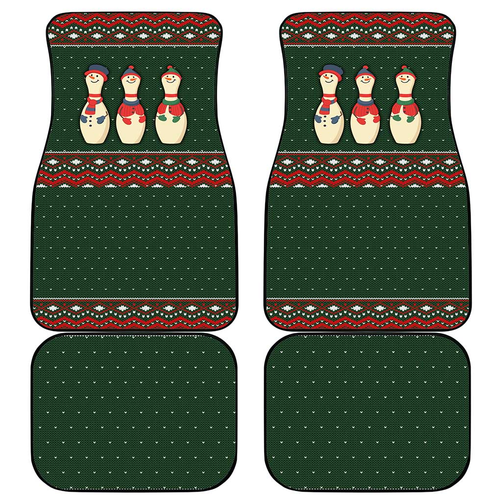 Christmas Bowling Rollin With My Snowmies Car Mats Xmas Holiday Patterns - Wonder Print Shop