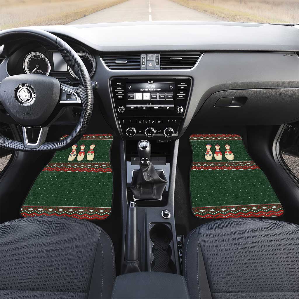 Christmas Bowling Rollin With My Snowmies Car Mats Xmas Holiday Patterns - Wonder Print Shop