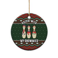 Christmas Bowling Rollin With My Snowmies Ceramic Ornament Xmas Holiday Patterns - Wonder Print Shop