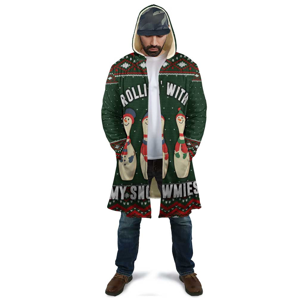 Christmas Bowling Rollin With My Snowmies Cloak Xmas Holiday Patterns - Wonder Print Shop