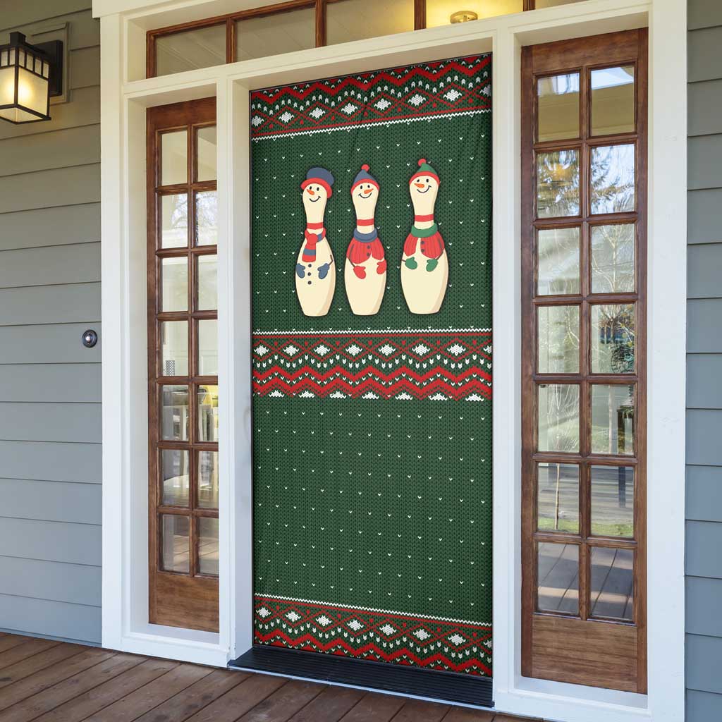 Christmas Bowling Rollin With My Snowmies Door Cover Xmas Holiday Patterns - Wonder Print Shop