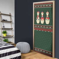 Christmas Bowling Rollin With My Snowmies Door Cover Xmas Holiday Patterns - Wonder Print Shop