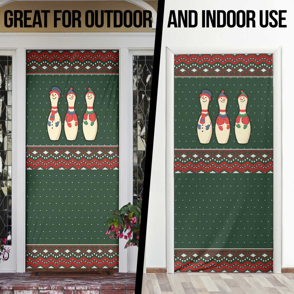 Christmas Bowling Rollin With My Snowmies Door Cover Xmas Holiday Patterns - Wonder Print Shop