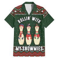 Christmas Bowling Rollin With My Snowmies Family Matching Mermaid Dress and Hawaiian Shirt Xmas Holiday Patterns - Wonder Print Shop