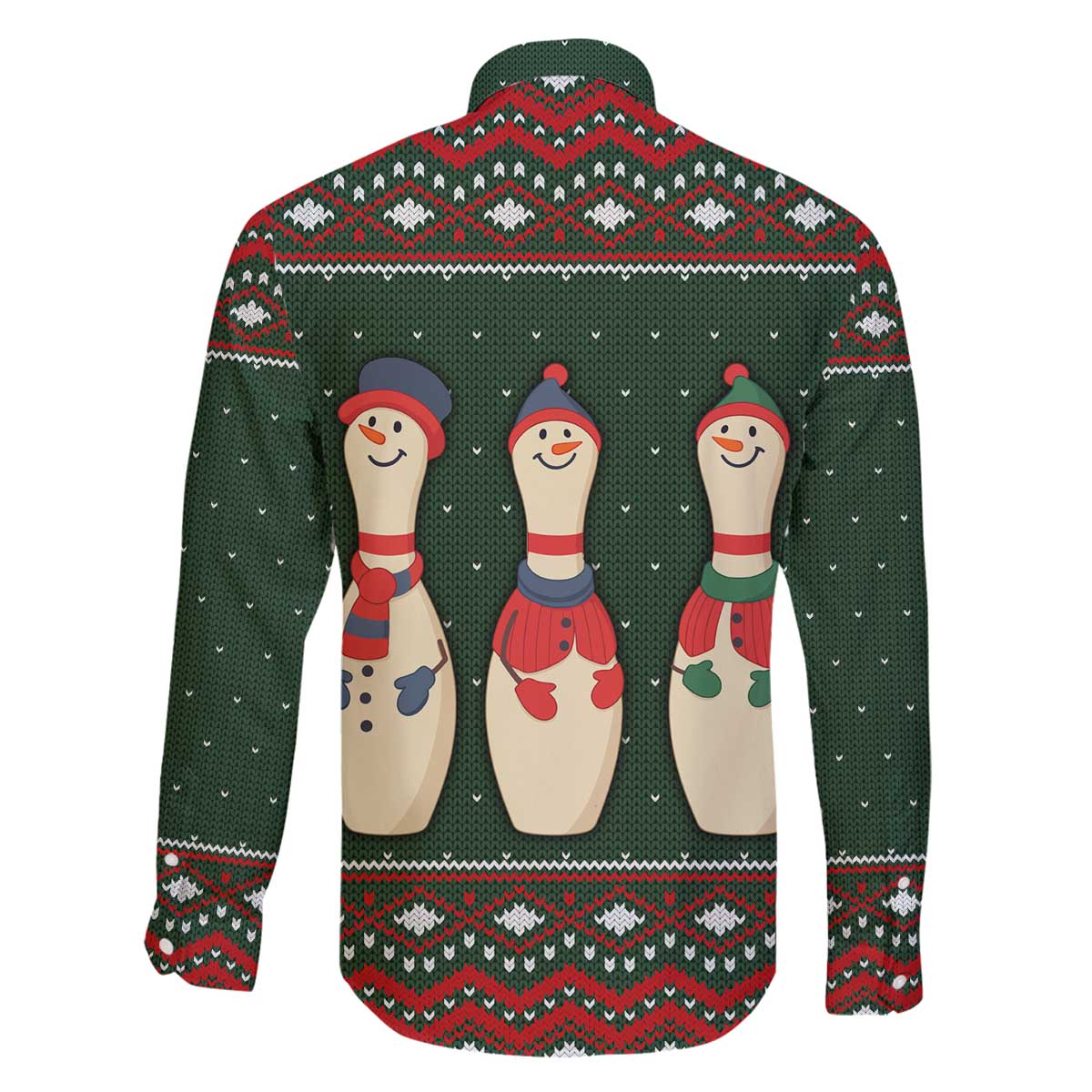 Christmas Bowling Rollin With My Snowmies Family Matching Off The Shoulder Long Sleeve Dress and Hawaiian Shirt Xmas Holiday Patterns - Wonder Print Shop