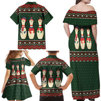 Christmas Bowling Rollin With My Snowmies Family Matching Off Shoulder Maxi Dress and Hawaiian Shirt Xmas Holiday Patterns - Wonder Print Shop