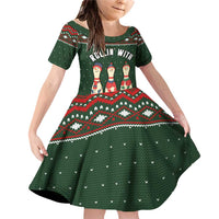 Christmas Bowling Rollin With My Snowmies Family Matching Off Shoulder Short Dress and Hawaiian Shirt Xmas Holiday Patterns - Wonder Print Shop