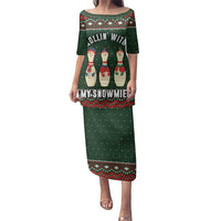 Christmas Bowling Rollin With My Snowmies Family Matching Puletasi and Hawaiian Shirt Xmas Holiday Patterns - Wonder Print Shop