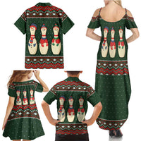 Christmas Bowling Rollin With My Snowmies Family Matching Summer Maxi Dress and Hawaiian Shirt Xmas Holiday Patterns - Wonder Print Shop