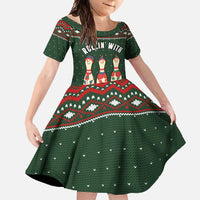 Christmas Bowling Rollin With My Snowmies Family Matching Tank Maxi Dress and Hawaiian Shirt Xmas Holiday Patterns - Wonder Print Shop