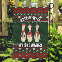 Christmas Bowling Rollin With My Snowmies Garden Flag Xmas Holiday Patterns - Wonder Print Shop