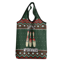 Christmas Bowling Rollin With My Snowmies Grocery Bag Xmas Holiday Patterns - Wonder Print Shop