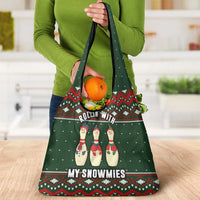 Christmas Bowling Rollin With My Snowmies Grocery Bag Xmas Holiday Patterns - Wonder Print Shop