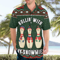 Christmas Bowling Rollin With My Snowmies Hawaiian Shirt Xmas Holiday Patterns - Wonder Print Shop