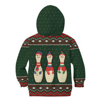 Christmas Bowling Rollin With My Snowmies Kid Hoodie Xmas Holiday Patterns - Wonder Print Shop