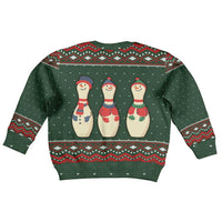 Christmas Bowling Rollin With My Snowmies Kid Ugly Christmas Sweater Xmas Holiday Patterns - Wonder Print Shop