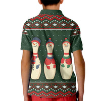 Christmas Bowling Rollin With My Snowmies Kid Polo Shirt Xmas Holiday Patterns - Wonder Print Shop