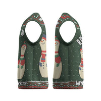 Christmas Bowling Rollin With My Snowmies Christmas Knitted V-Neck Vest Xmas Holiday Patterns - Wonder Print Shop