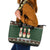Christmas Bowling Rollin With My Snowmies Leather Tote Bag Xmas Holiday Patterns - Wonder Print Shop